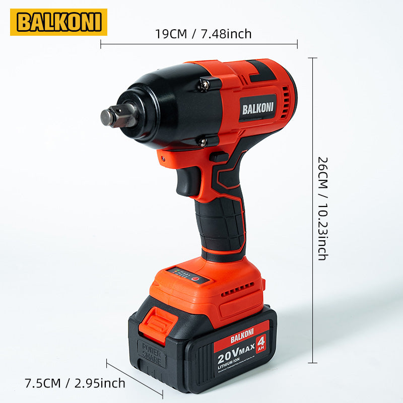 BALKONI 20V Cordless High-Torque Impact Wrench Kit 700Nm - Photo 10 yellow black industrial tools
