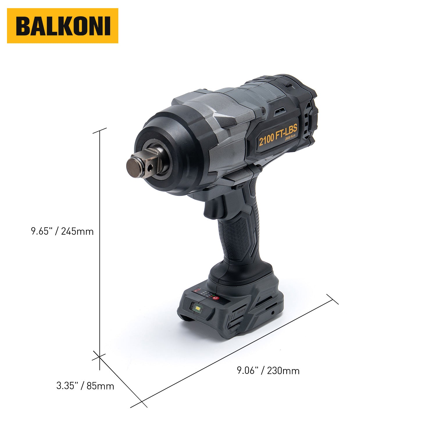 BALKONI 20V High-Torque Cordless Impact Wrench Bare Tool DeWalt Compatible - Photo 9 yellow black industrial tools