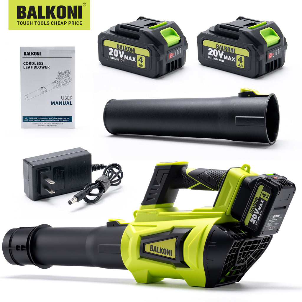 BALKONI 20V Brushless Cordless Leaf Blower Kit 800CFM - Photo 1 yellow black industrial tools