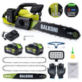BALKONI 20V 16-Inch Brushless Cordless Chainsaw Kit 2 Batteries - Photo 1 yellow black industrial tools