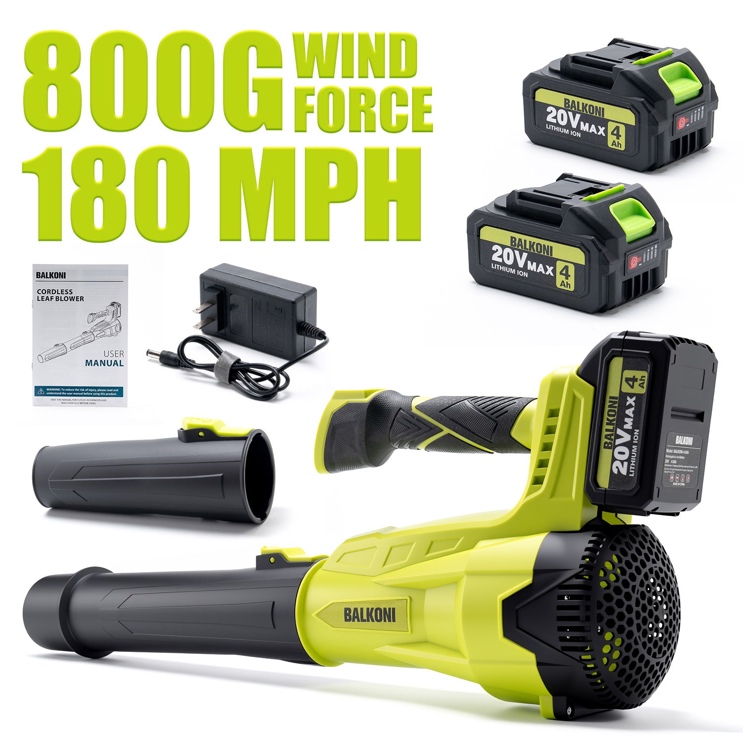BALKONI 20V Brushless Cordless Angle Grinder Kit 125mm - Photo 1 yellow black industrial tools