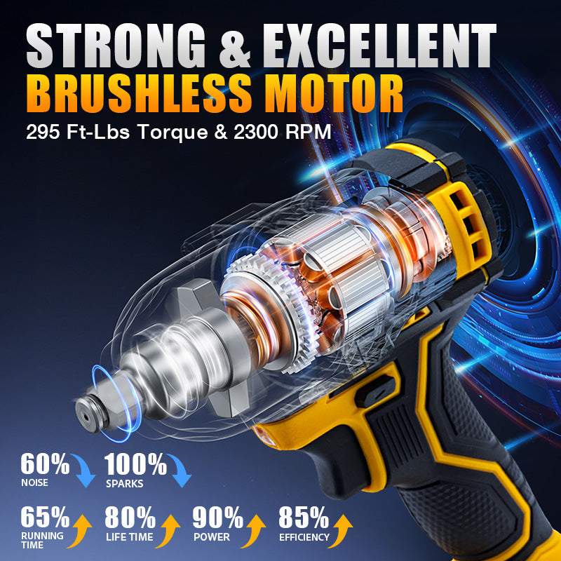 BALKONI 20V Cordless Electric Impact Wrench Kit 400Nm - Photo 3 yellow black industrial tools