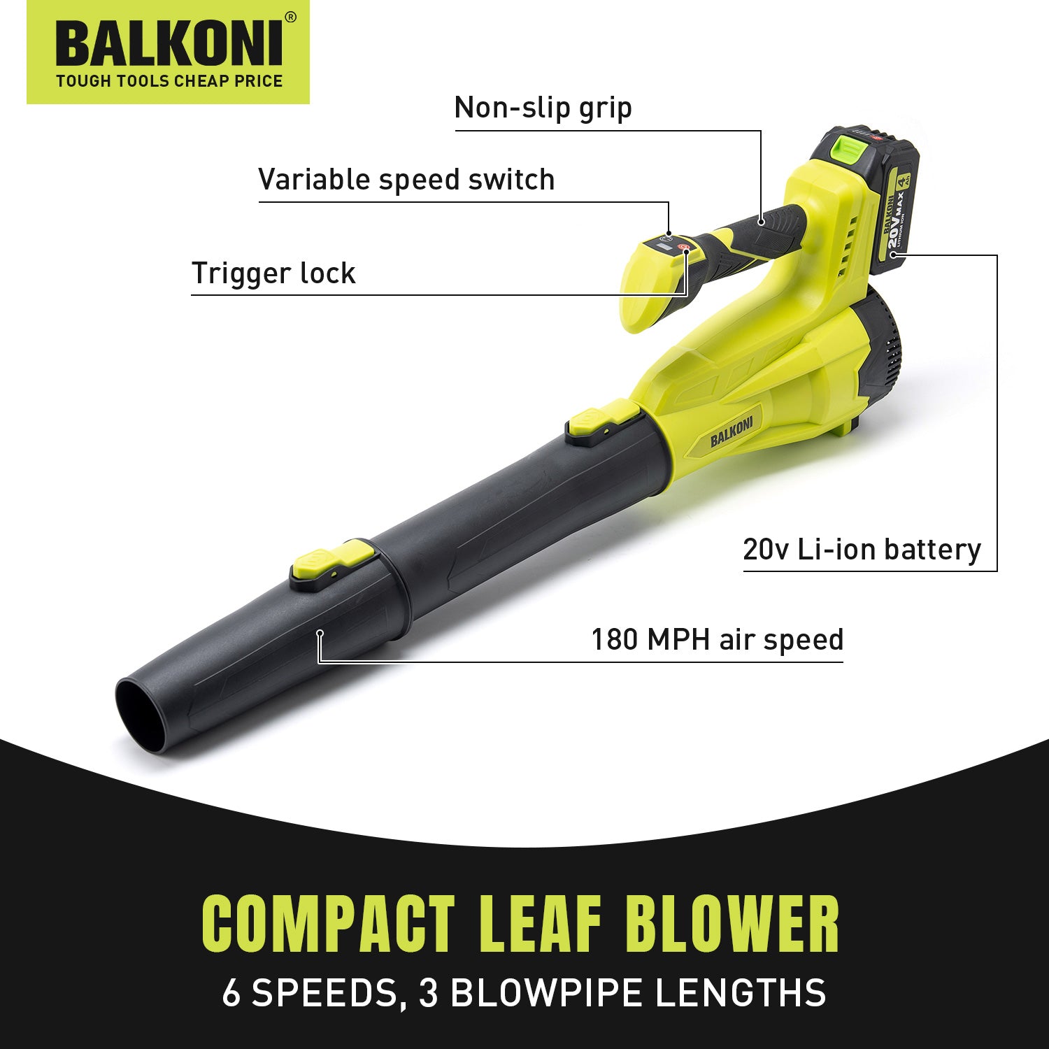 BALKONI 20V Brushless Cordless Angle Grinder Kit 125mm - Photo 3 yellow black industrial tools