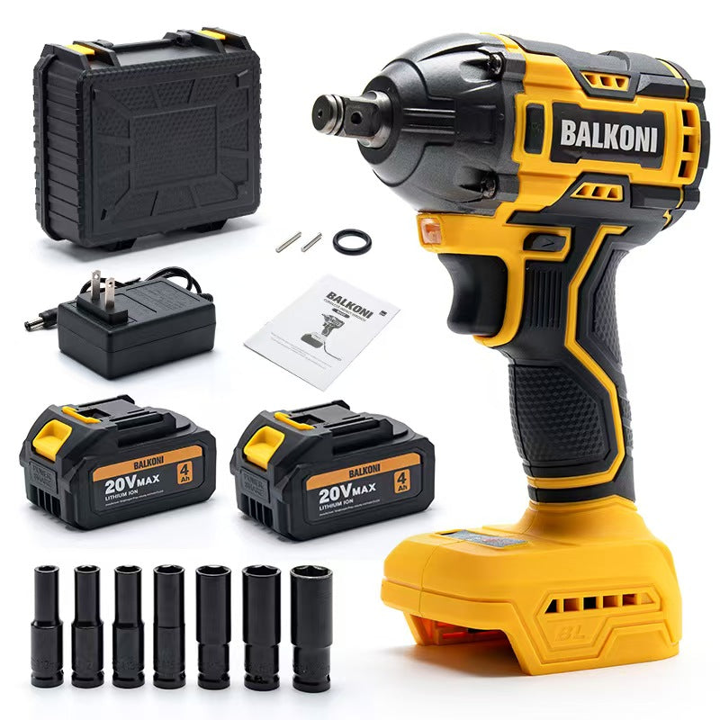 BALKONI 20V Cordless Electric Impact Wrench Kit 400Nm - Photo 13 yellow black industrial tools