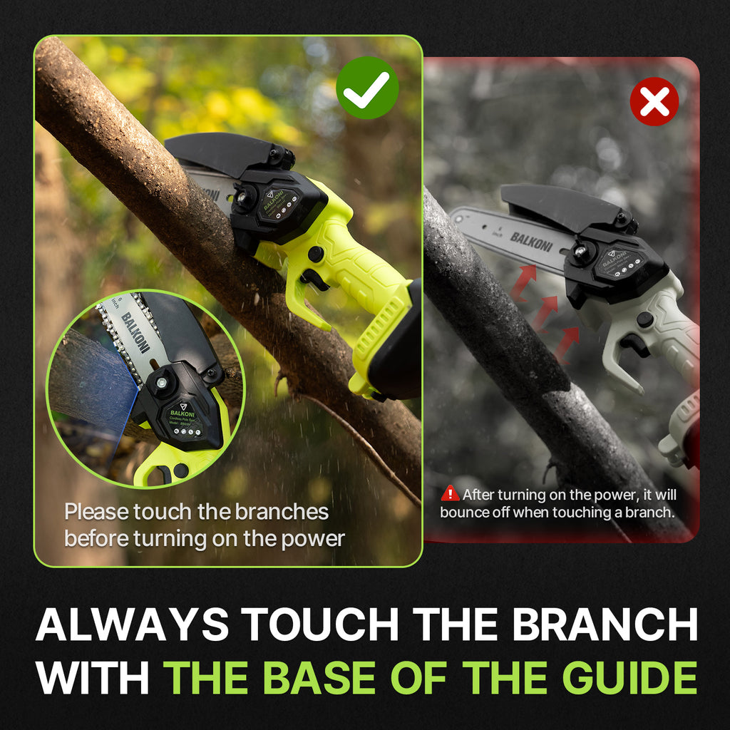 BALKONI 2-in-1 Cordless Pole Saw & Mini Chainsaw Combo Telescopic - Photo 5 yellow black industrial tools