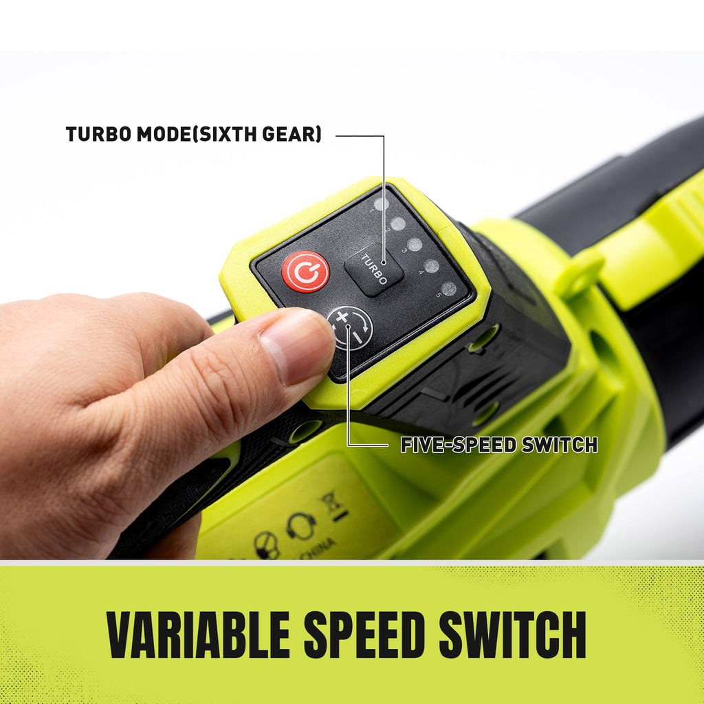 BALKONI 20V Brushless Cordless Leaf Blower Kit 800CFM - Photo 4 yellow black industrial tools