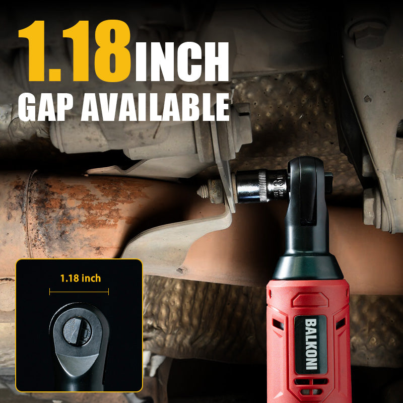 BALKONI 16.8V Cordless Electric Ratchet Wrench Kit 3/8 Drive - Photo 9 yellow black industrial tools