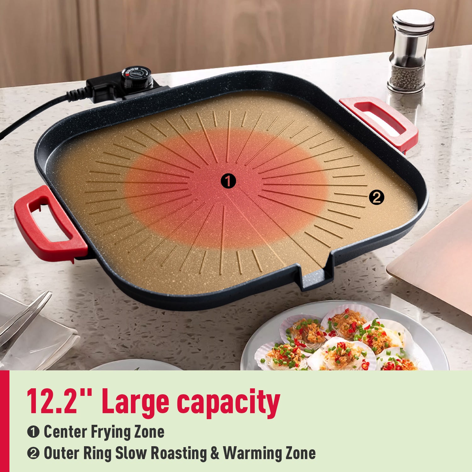 BALKONI 12-inch Smokeless Electric Grill Pan Non-Stick BBQ Pan - Photo 9 yellow black industrial tools