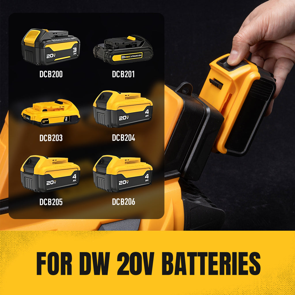 BALKONI 20V Cordless Leaf Blower Bare Tool DeWalt Compatible - Photo 6 yellow black industrial tools
