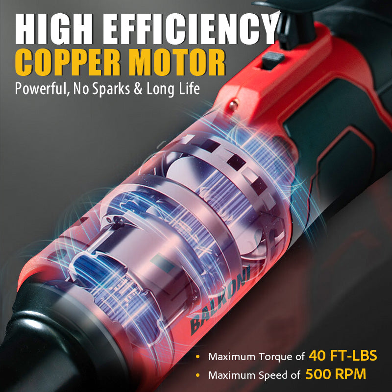 BALKONI 16.8V Cordless Electric Ratchet Wrench Kit 3/8 Drive - Photo 11 yellow black industrial tools