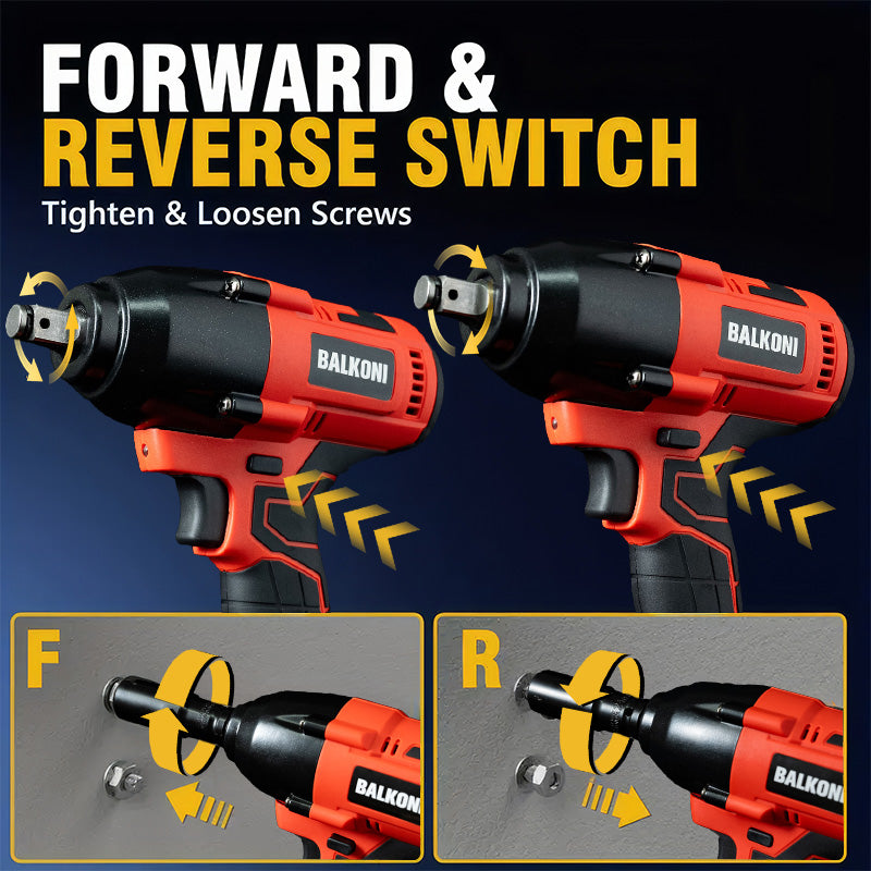 BALKONI 20V Cordless High-Torque Impact Wrench Kit 700Nm - Photo 7 yellow black industrial tools
