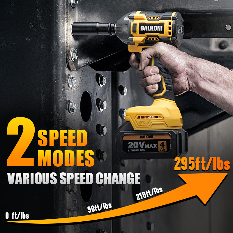 BALKONI 20V Cordless Electric Impact Wrench Kit 400Nm - Photo 8 yellow black industrial tools
