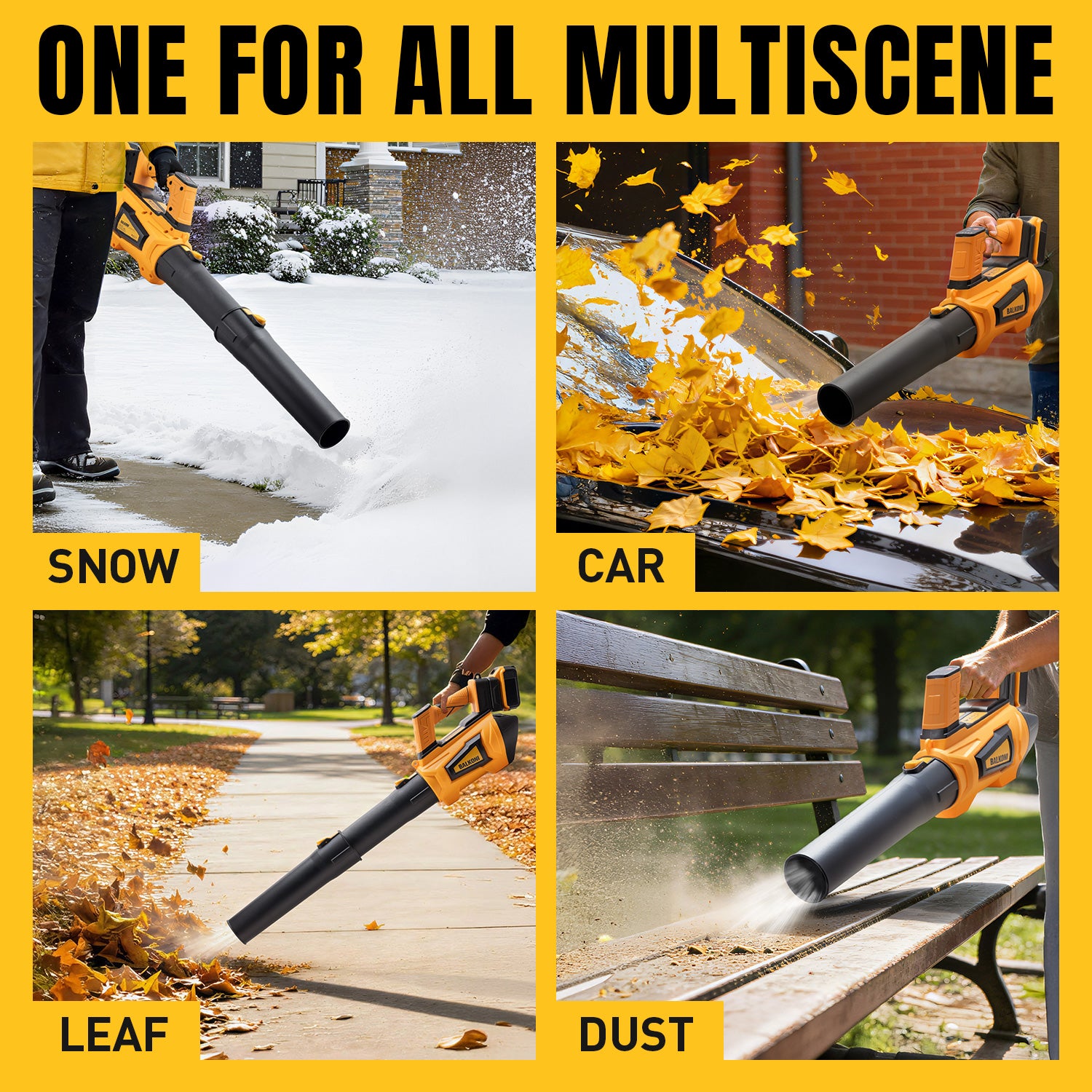 BALKONI 20V Cordless Leaf Blower Bare Tool DeWalt Compatible - Photo 8 yellow black industrial tools