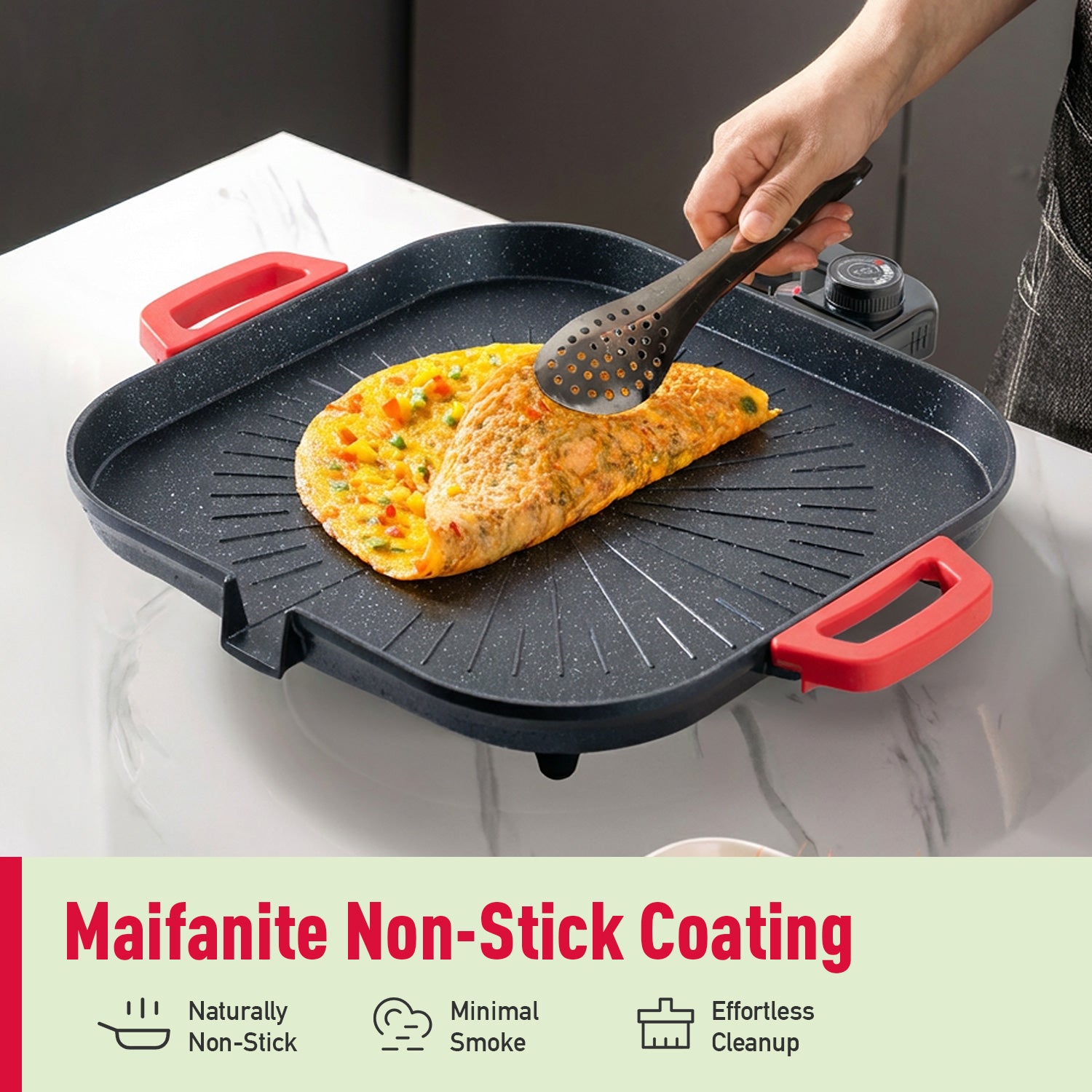 BALKONI 12-inch Smokeless Electric Grill Pan Non-Stick BBQ Pan - Photo 12 yellow black industrial tools