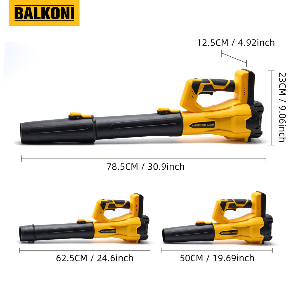BALKONI 20V Cordless Leaf Blower Bare Tool DeWalt Max Compatible - Photo 8 yellow black industrial tools