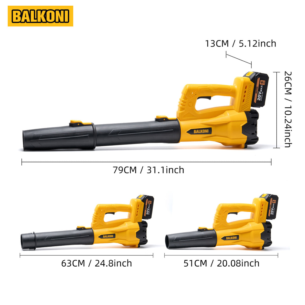 BALKONI 20V Cordless Handheld Leaf Blower Kit 170MPH - Photo 9 yellow black industrial tools