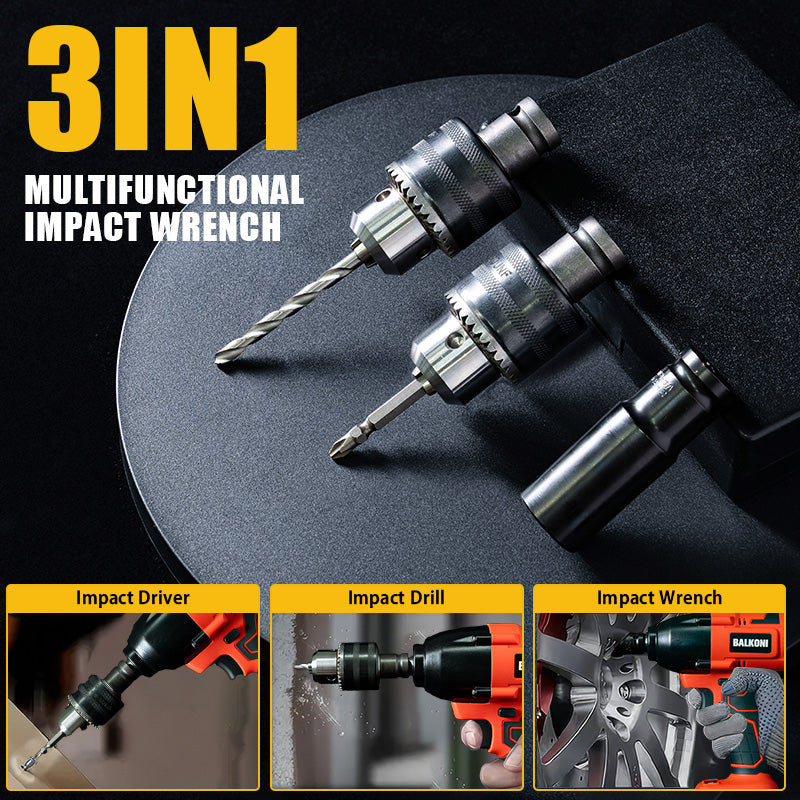 BALKONI 20V Cordless High-Torque Impact Wrench Kit 700Nm - Photo 9 yellow black industrial tools
