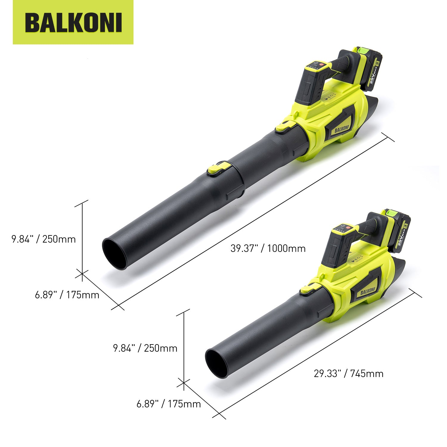 BALKONI 20V Brushless Cordless Leaf Blower Kit 800CFM - Photo 9 yellow black industrial tools