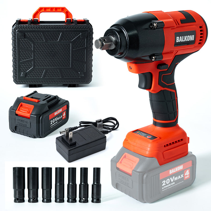 BALKONI 20V Cordless High-Torque Impact Wrench Kit 700Nm - Photo 11 yellow black industrial tools