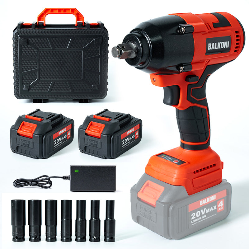 BALKONI 20V Cordless High-Torque Impact Wrench Kit 700Nm - Photo 12 yellow black industrial tools