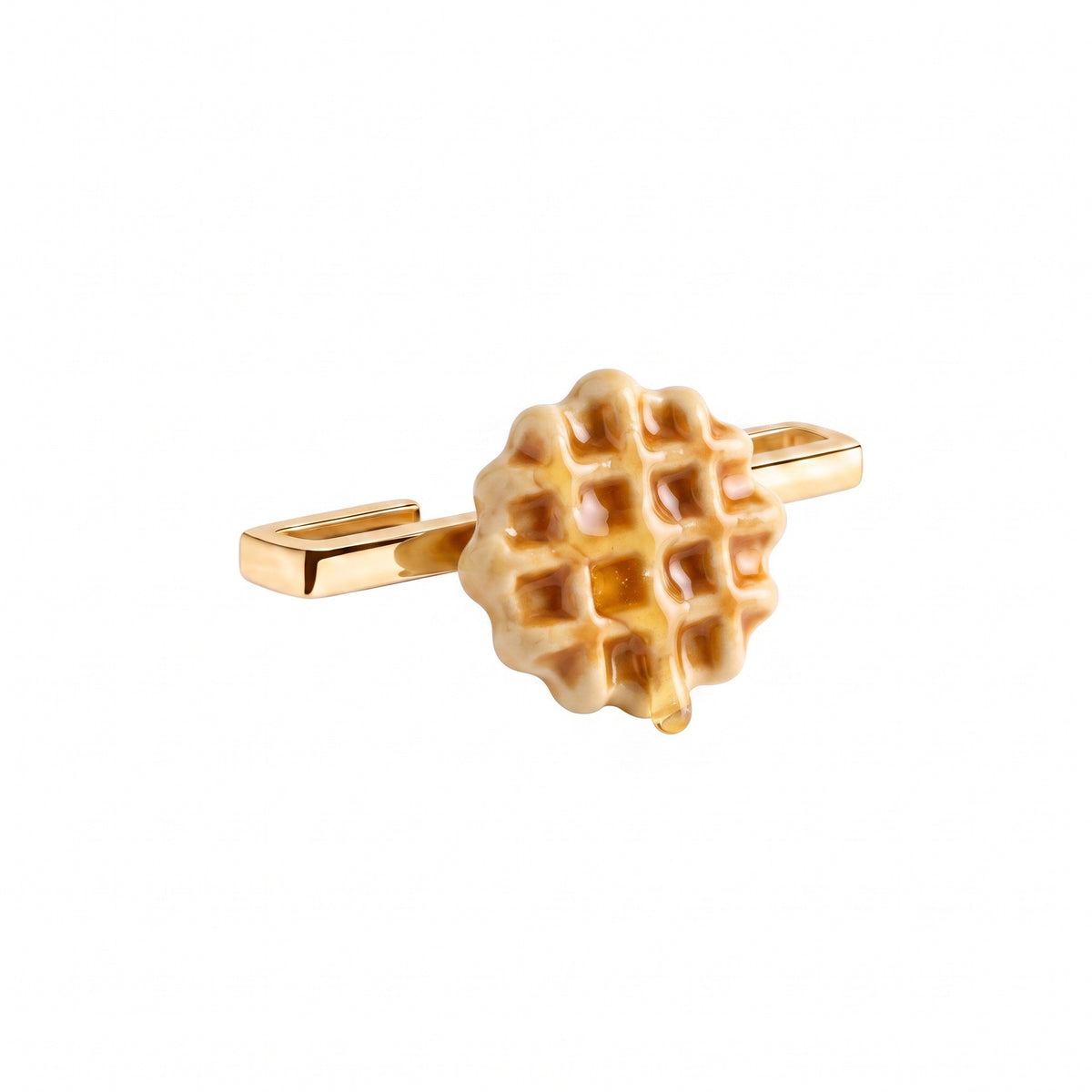 Golden Waffle Charm