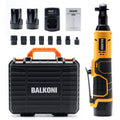 BALKONI 16.8V Cordless Electric Ratchet Wrench Kit 3/8 Drive - Photo 1 yellow black industrial tools