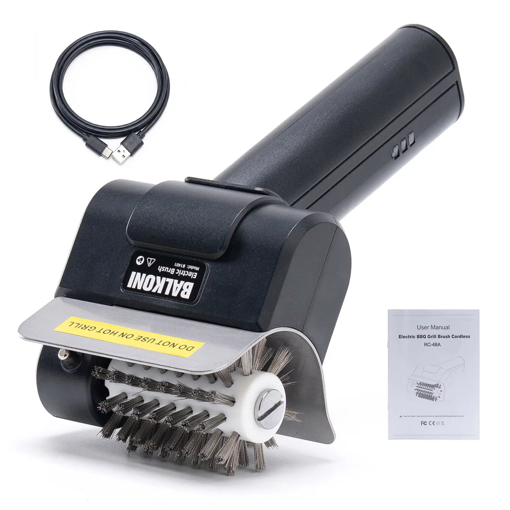 BALKONI Electric Rechargeable Grill Brush BBQ Cleaner - Photo 1 yellow black industrial tools