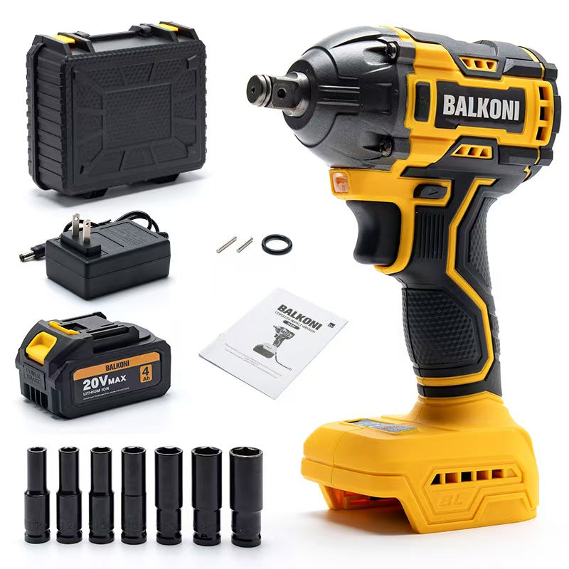 BALKONI 20V Cordless Electric Impact Wrench Kit 400Nm - Photo 12 yellow black industrial tools