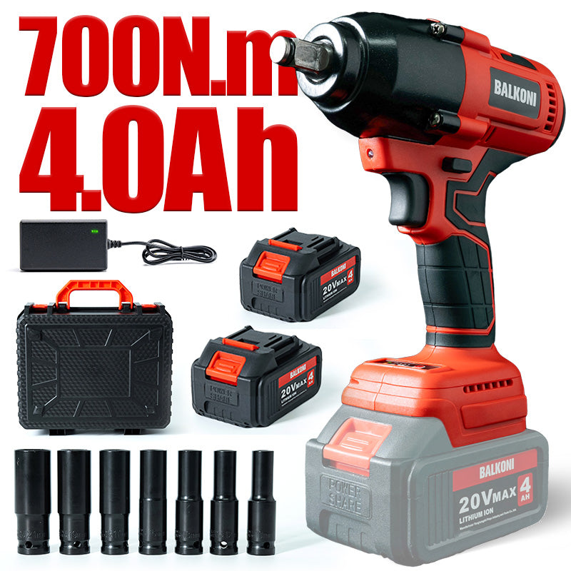 BALKONI 20V Cordless High-Torque Impact Wrench Kit 700Nm - Photo 1 yellow black industrial tools