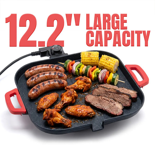BALKONI 12-inch Smokeless Electric Grill Pan Non-Stick BBQ Pan - Photo 1 yellow black industrial tools